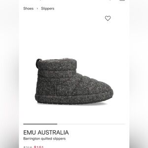 Emu Australia Barrington quilted slippers. Charcoal gray, Size 11.l Women’s.